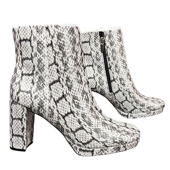 Justfab bootie Women’s Animal Print Francine Platform Ankle Boot Faux Leather - Picture 2 of 8